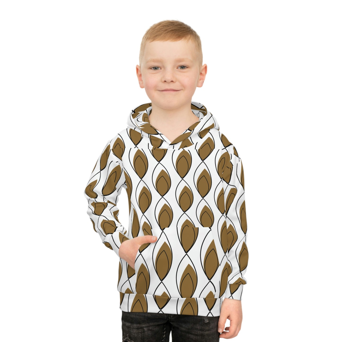 White Brown Children's Hoodie