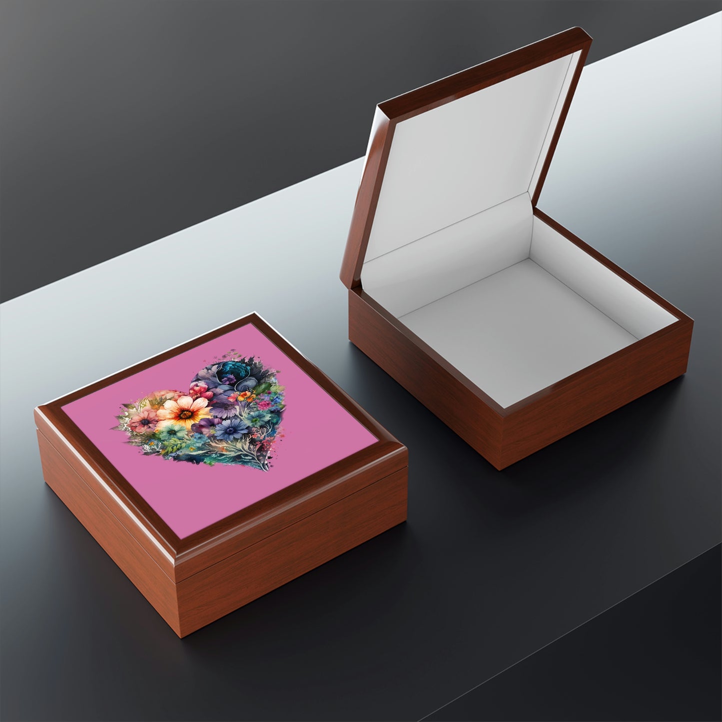 Heart Flower Jewelry Box