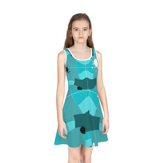 Blue Girls' Sleeveless Sundress