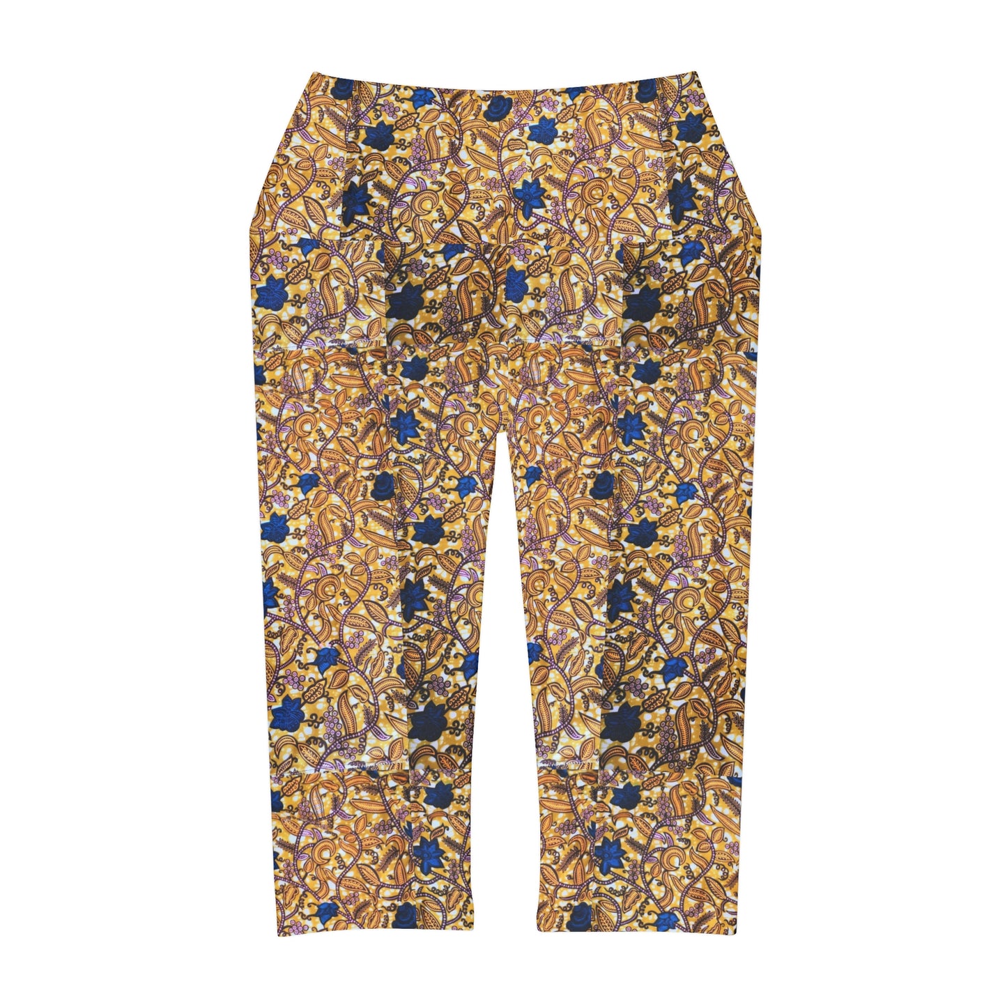 Flower African Yoga Capri Leggings