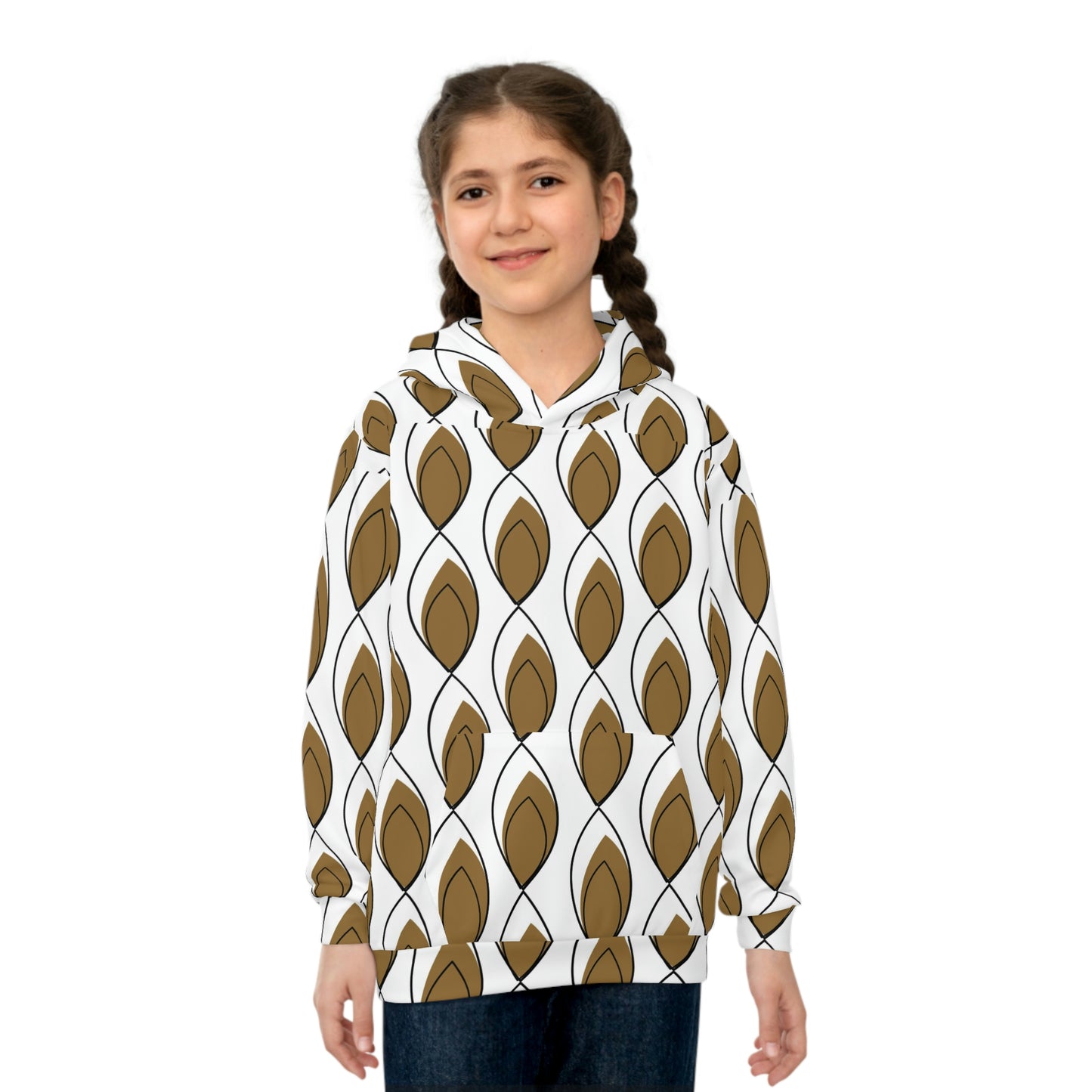 White Brown Children's Hoodie