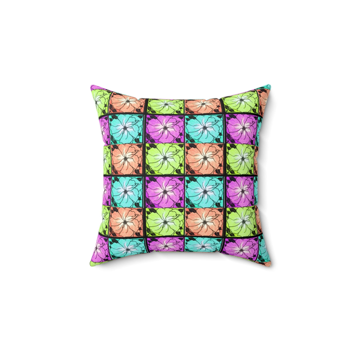 J1 Floral Spun Polyester Square Pillow