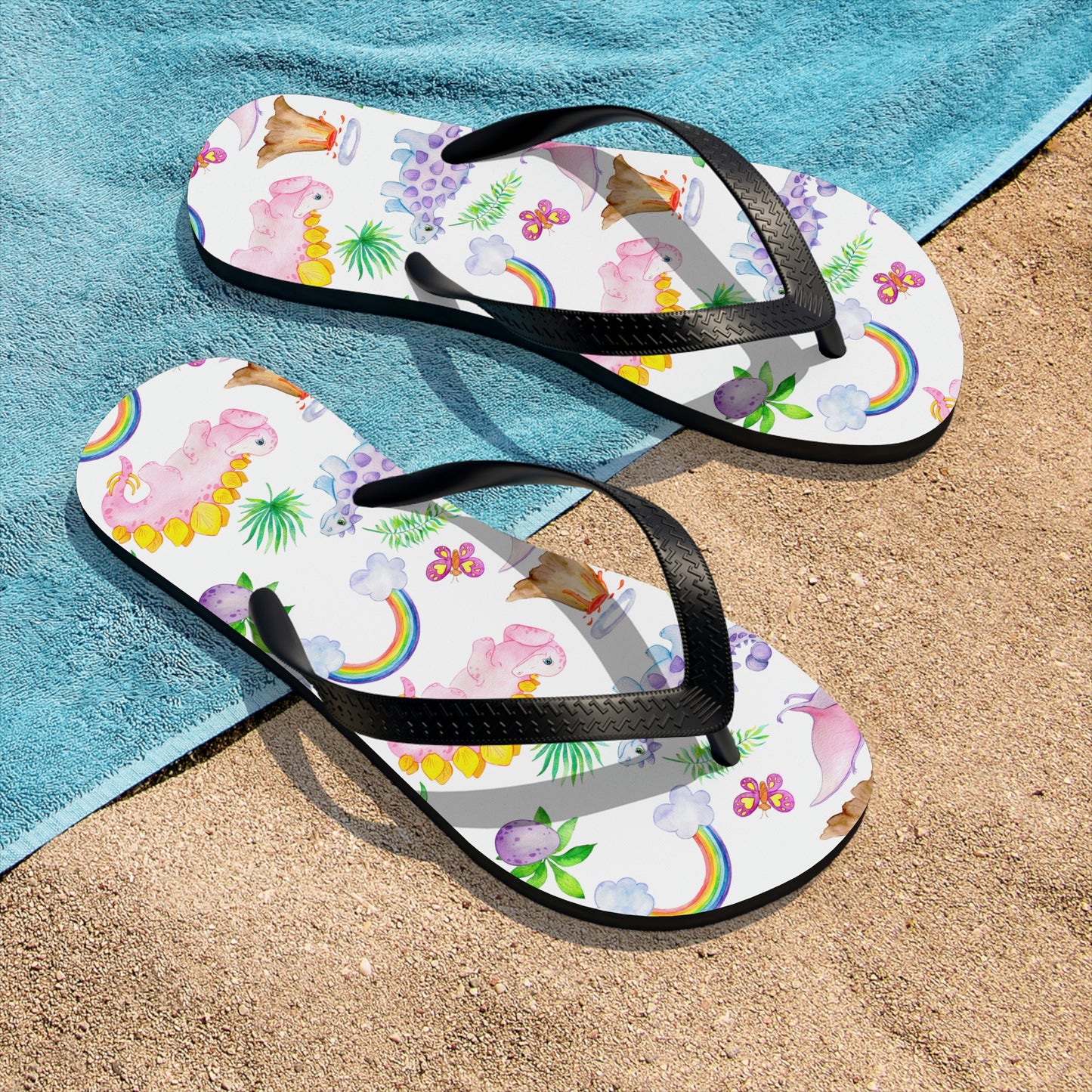 Dinosaur Pink Unisex Flip-Flops