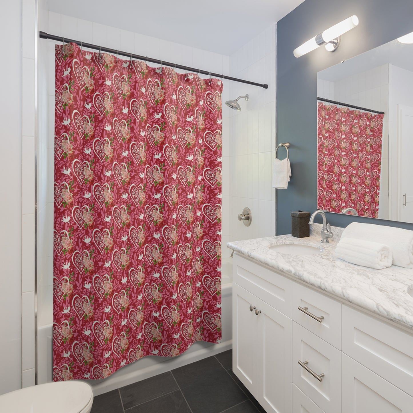 Valentine Heart Shower Curtains