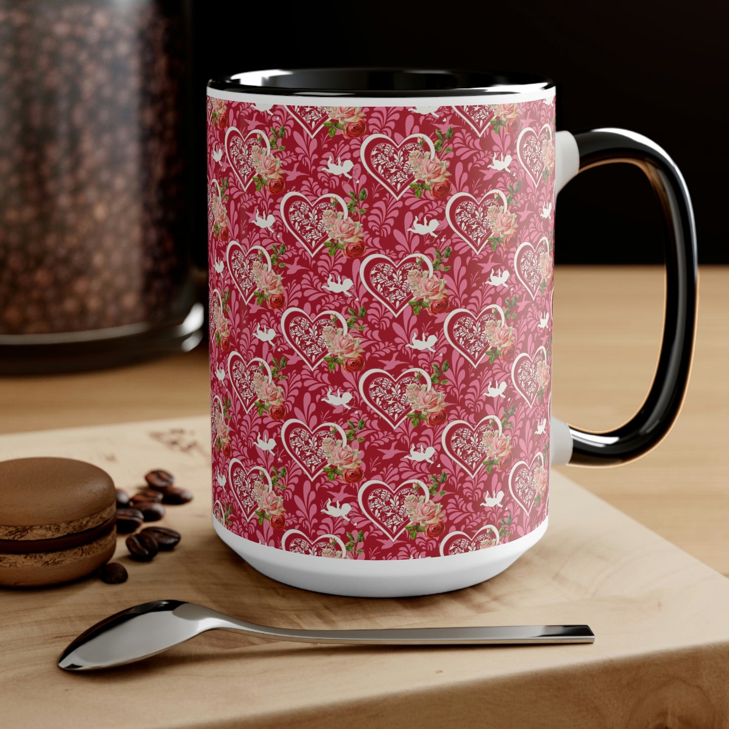 Valentine Two-Tone Coffee Mugs, 15oz