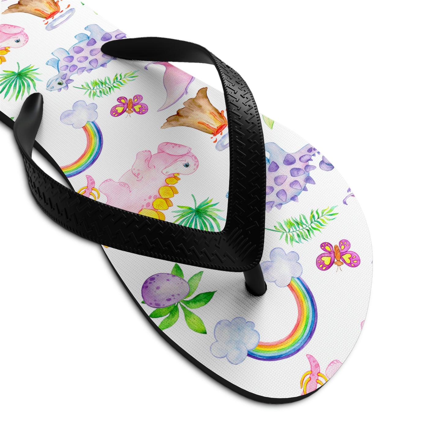 Dinosaur Pink Unisex Flip-Flops