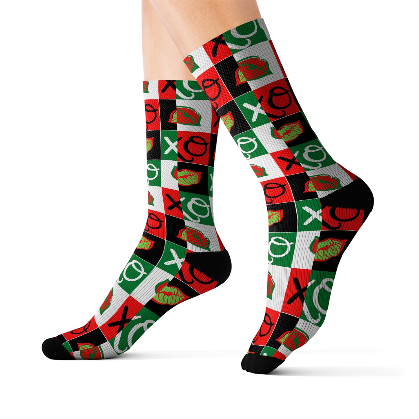 Hugs and Kisses xmas Sublimation Socks