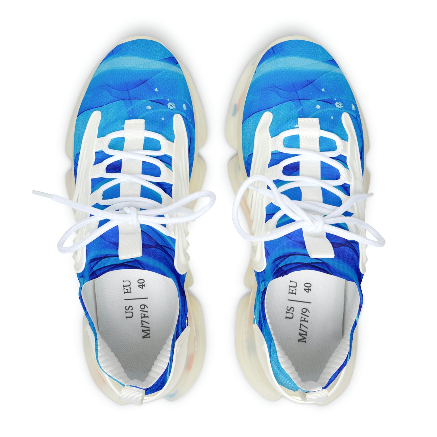 Marble Blue Women's Mesh Sneakers