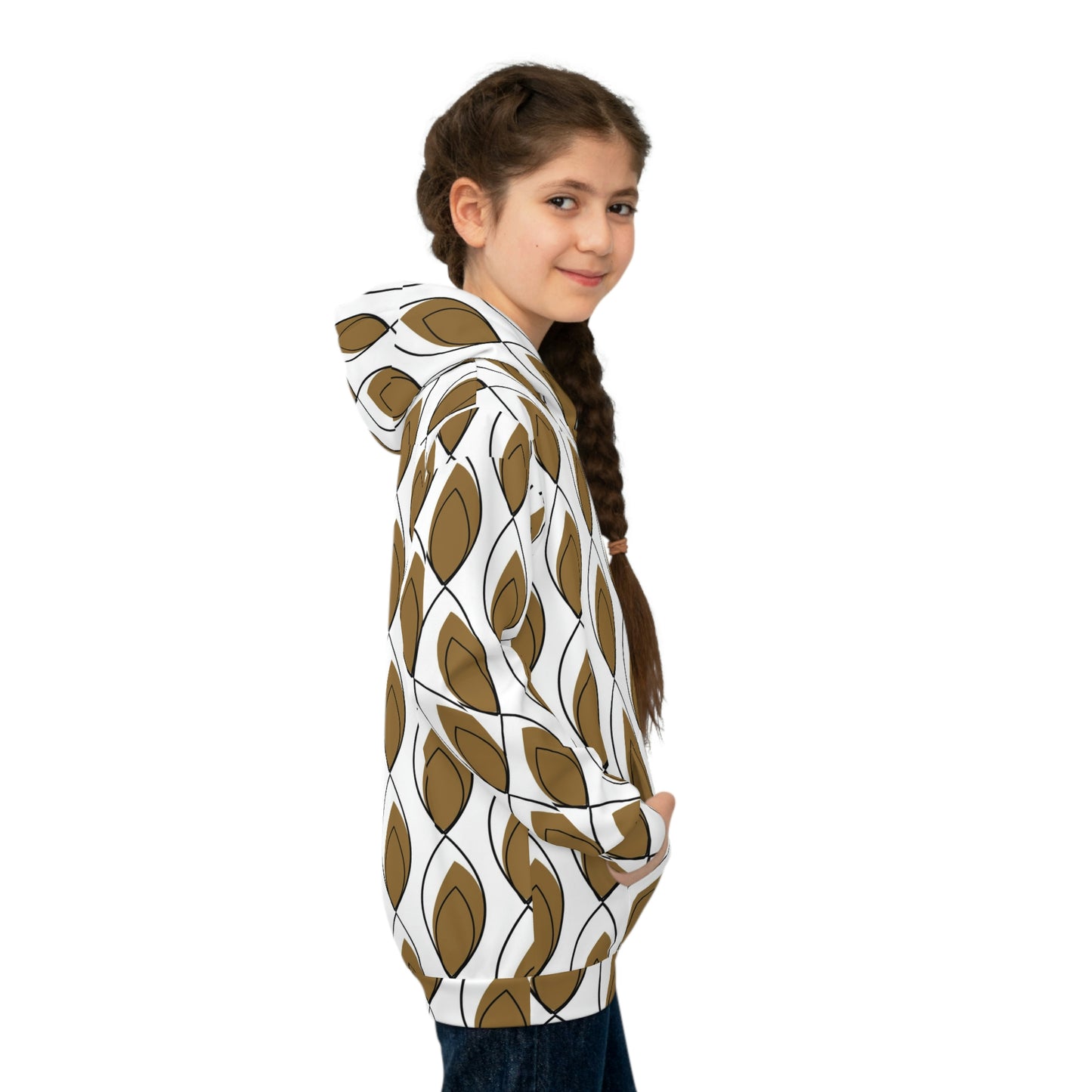 White Brown Children's Hoodie