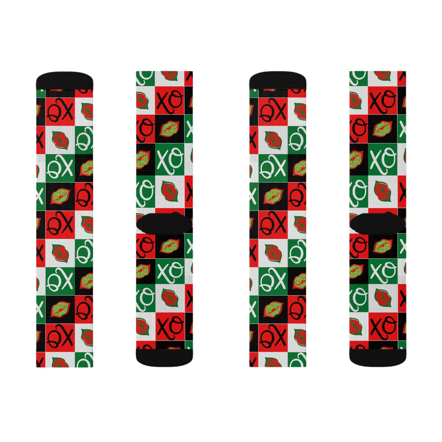 Hugs and Kisses xmas Sublimation Socks