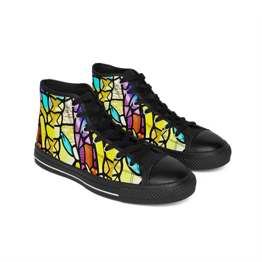 Mosaic Yellow Women's Classic Sneakers