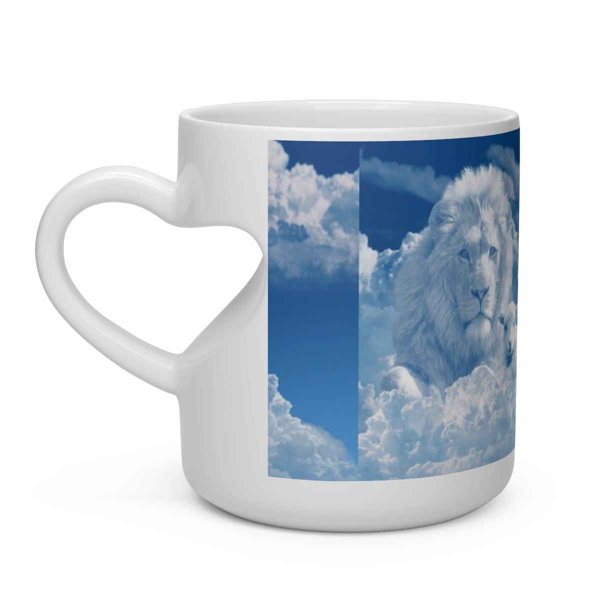 Lion Blue Heart Shape Mug