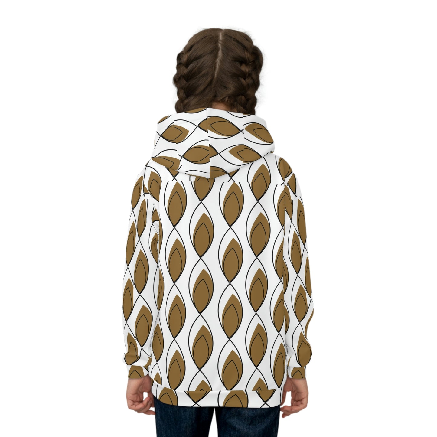 White Brown Children's Hoodie