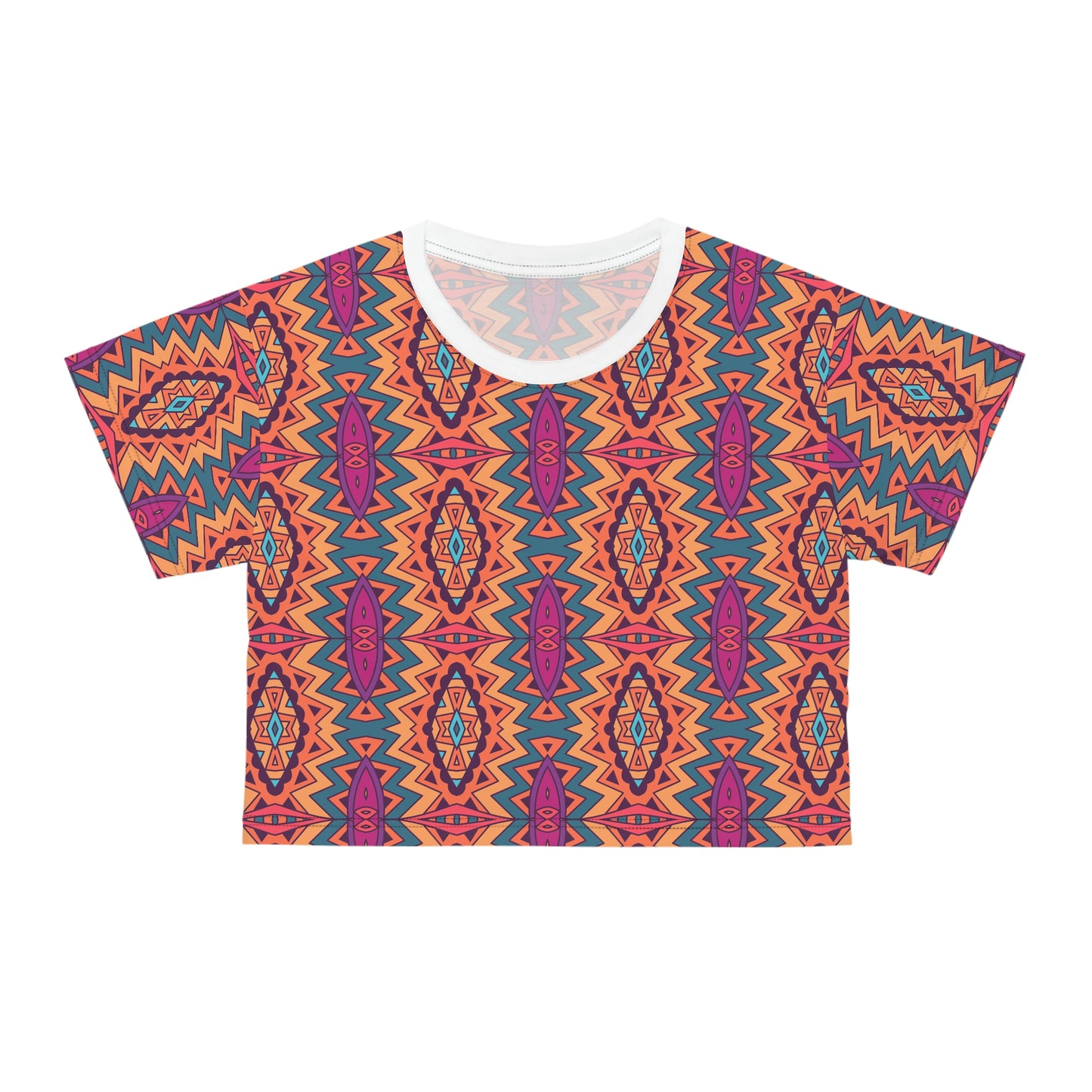 Mandala Orange Crop Tee