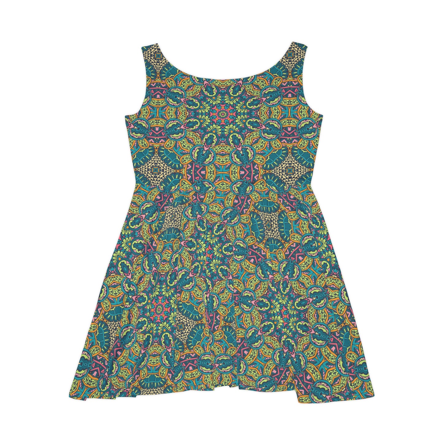 Mandala Green Women's Skater Dress