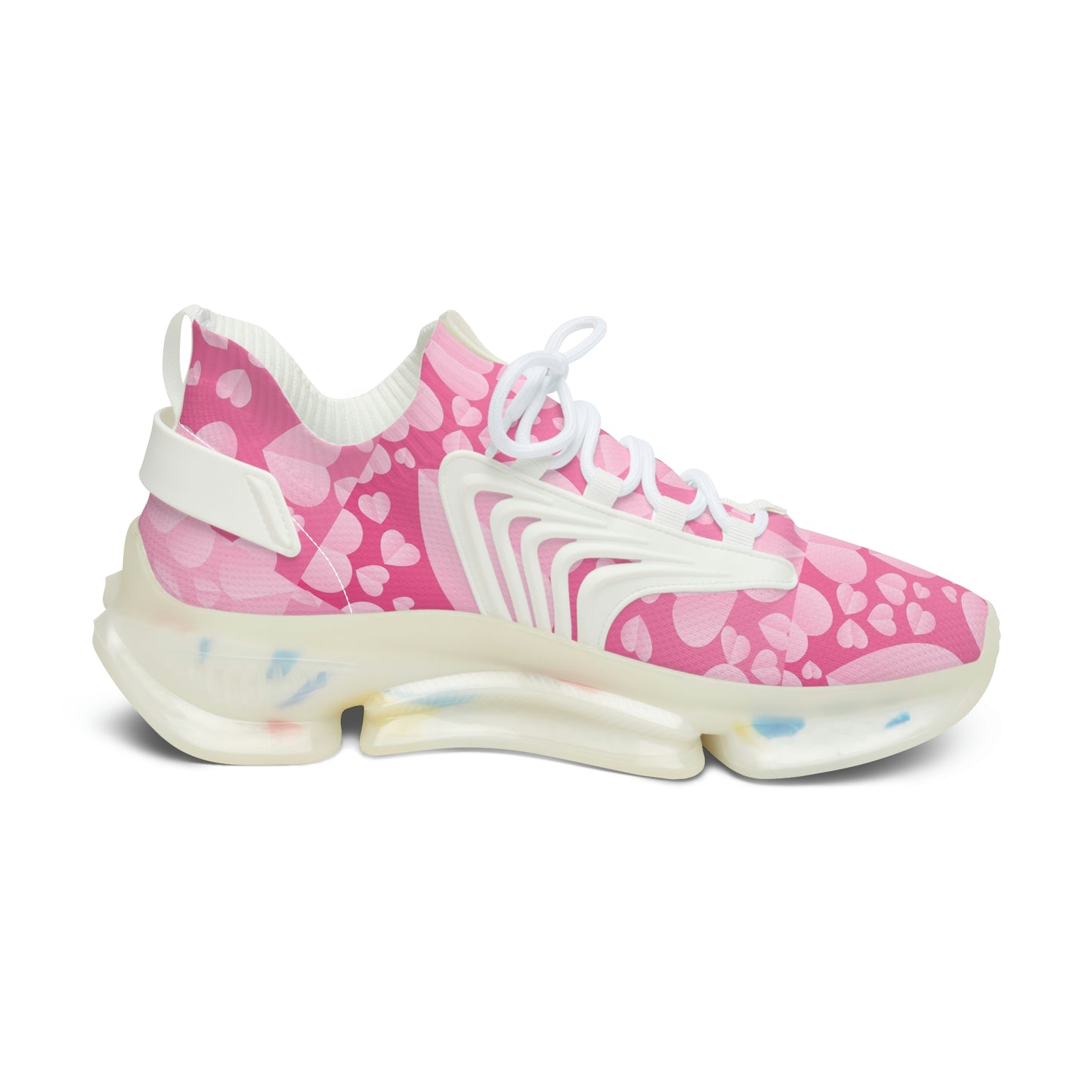 Light Pink Hearts Women's Mesh Sneakers