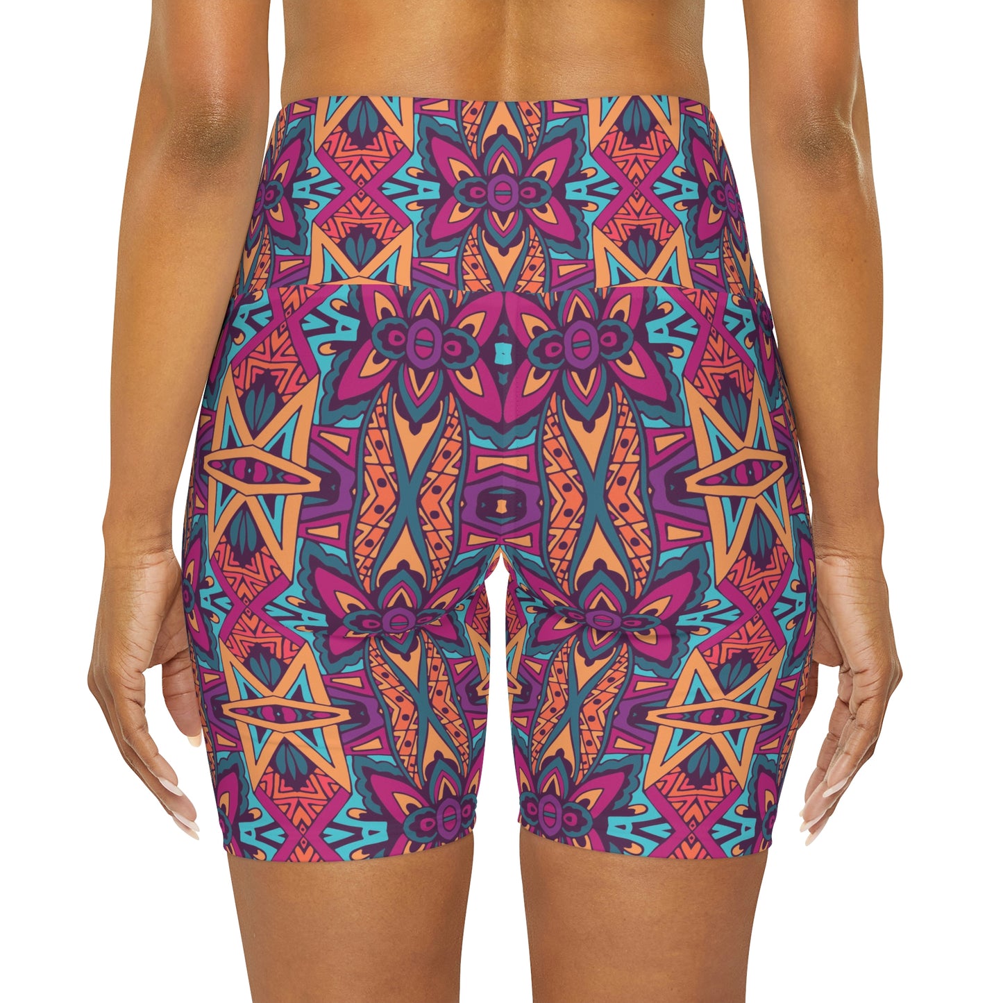 Mandala Multi High Waisted Yoga Shorts