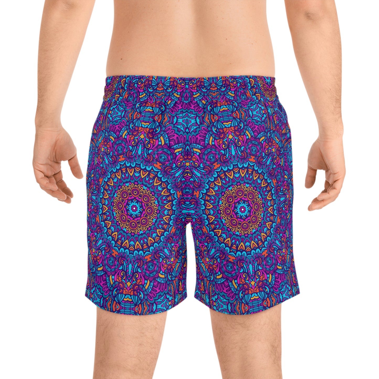 Mandala Blue Men's Mid-Length Swim Shorts