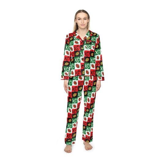 Hugs and Kisses xmas Women's Satin Pajamas