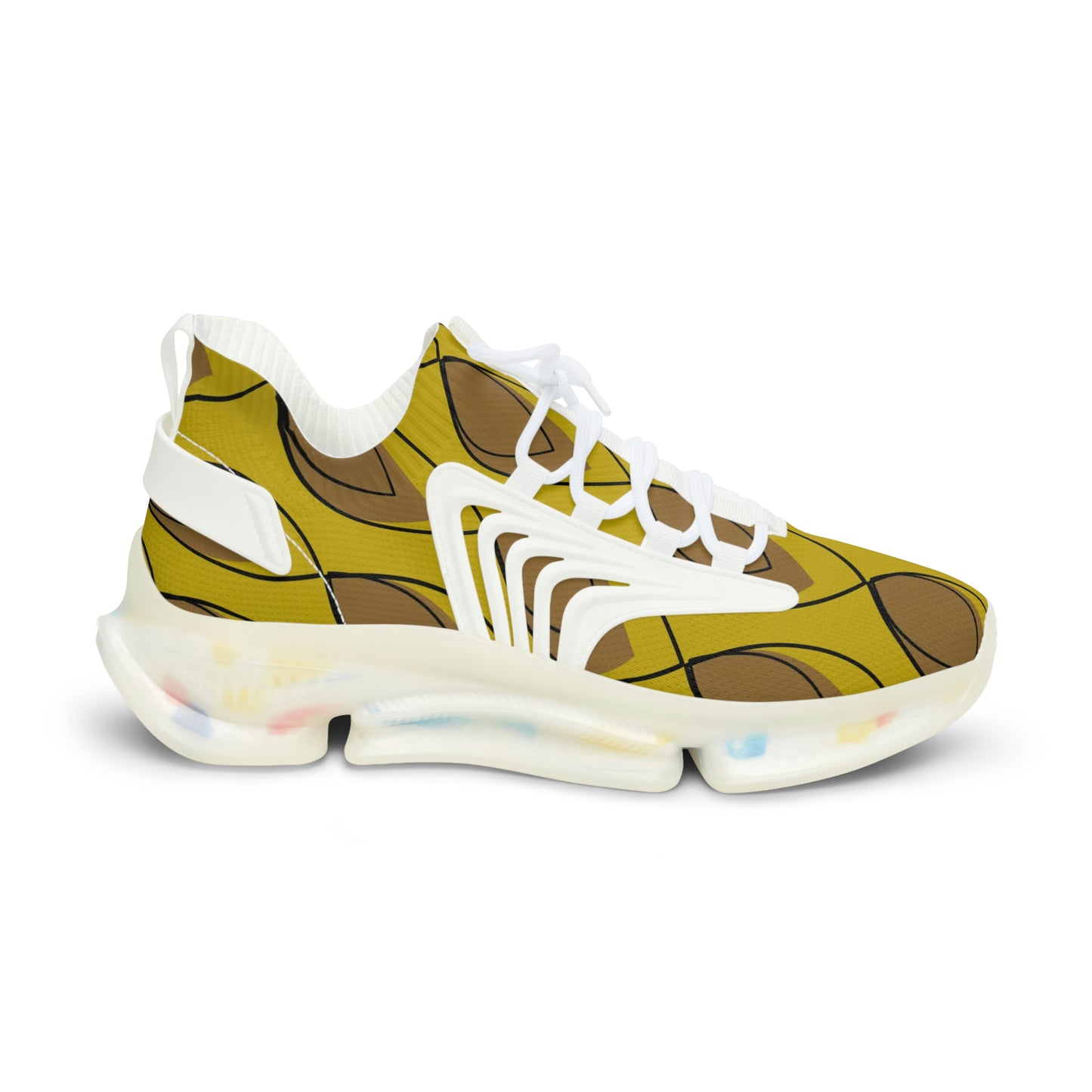 Yellow Brown Men's Mesh Sneakers