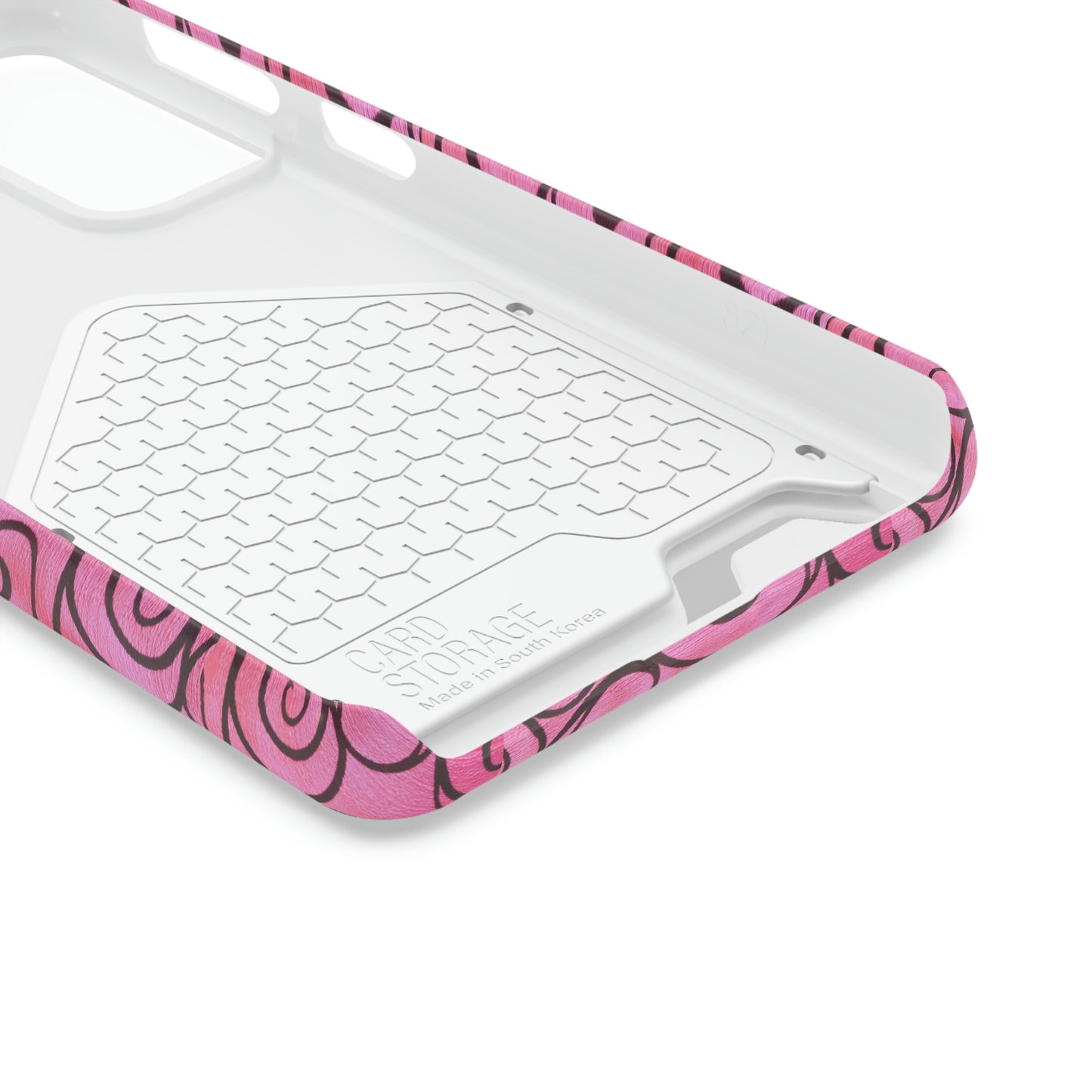 Pink Swirl Phone Case With Card Holder