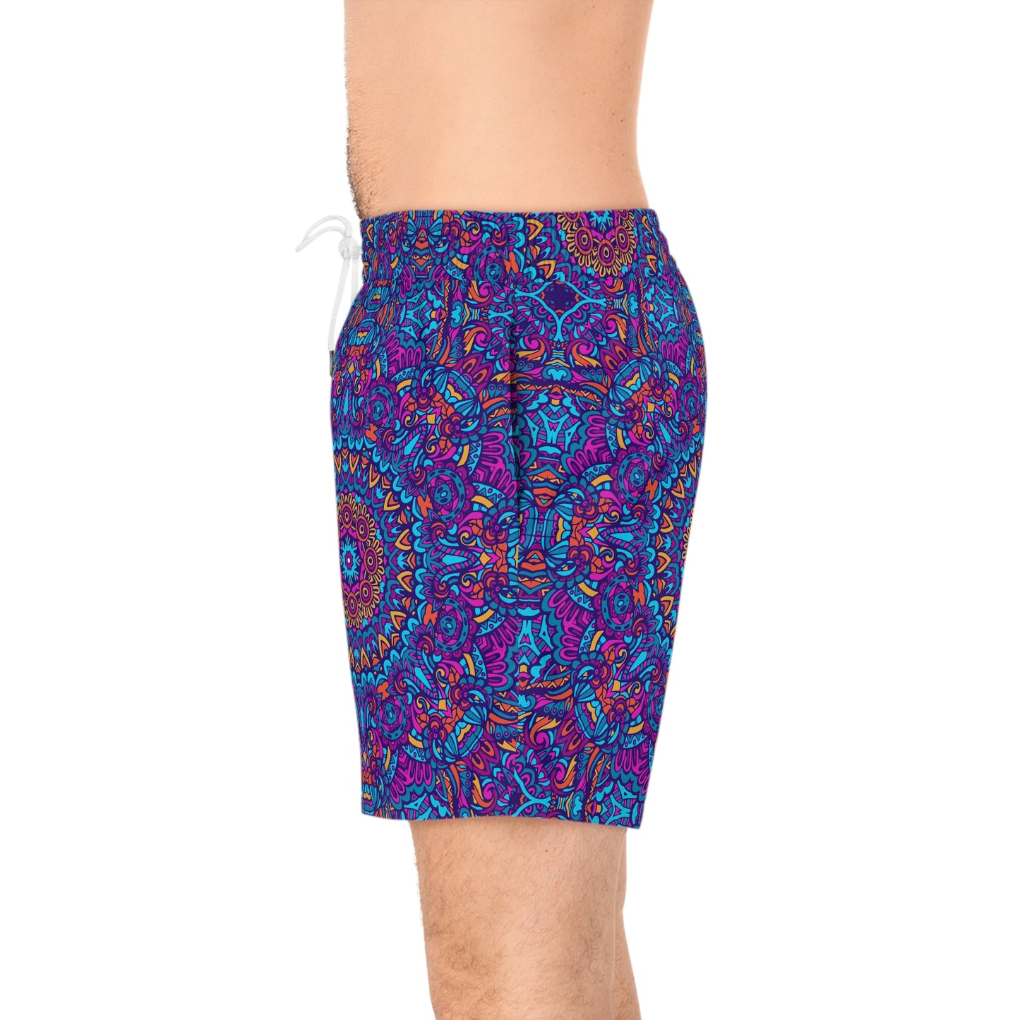 Mandala Blue Men's Mid-Length Swim Shorts