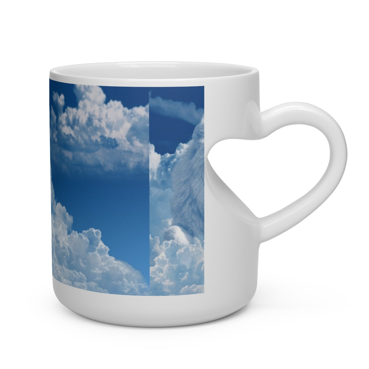 Lion Blue Heart Shape Mug