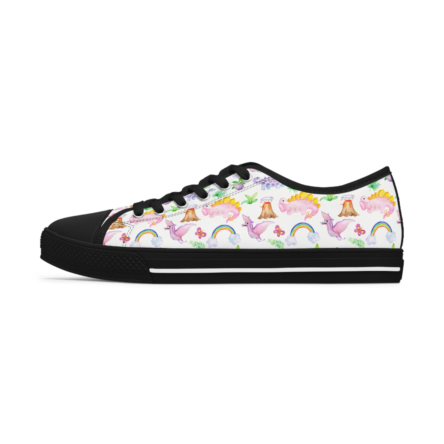 Dinosaur Pink Women's Low Top Sneakers