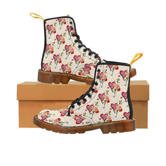 Valentine Yellow Women's Canvas Boots