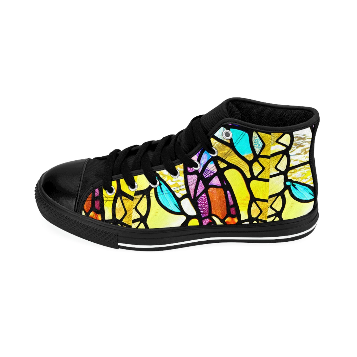 Mosaic Yellow Women's Classic Sneakers