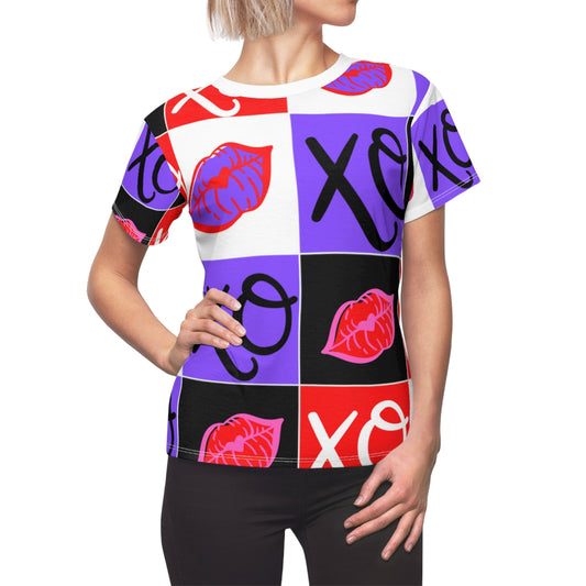 Hugs and Kisses Red Women's Cut & Sew Tee