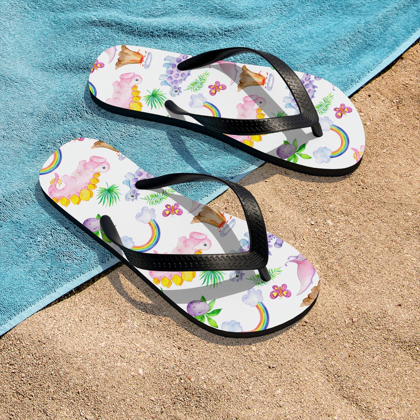 Dinosaur Pink Unisex Flip-Flops