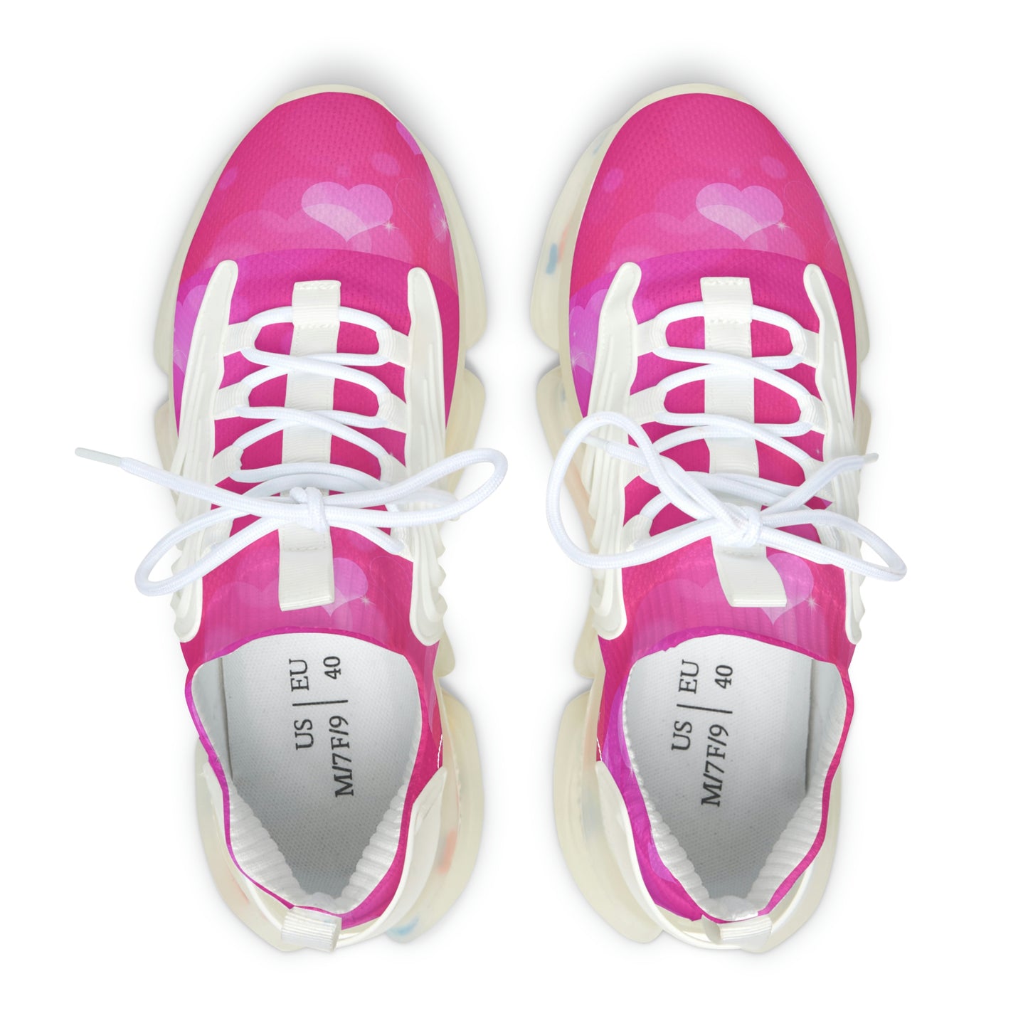 Pink Heart Women's Mesh Sneakers