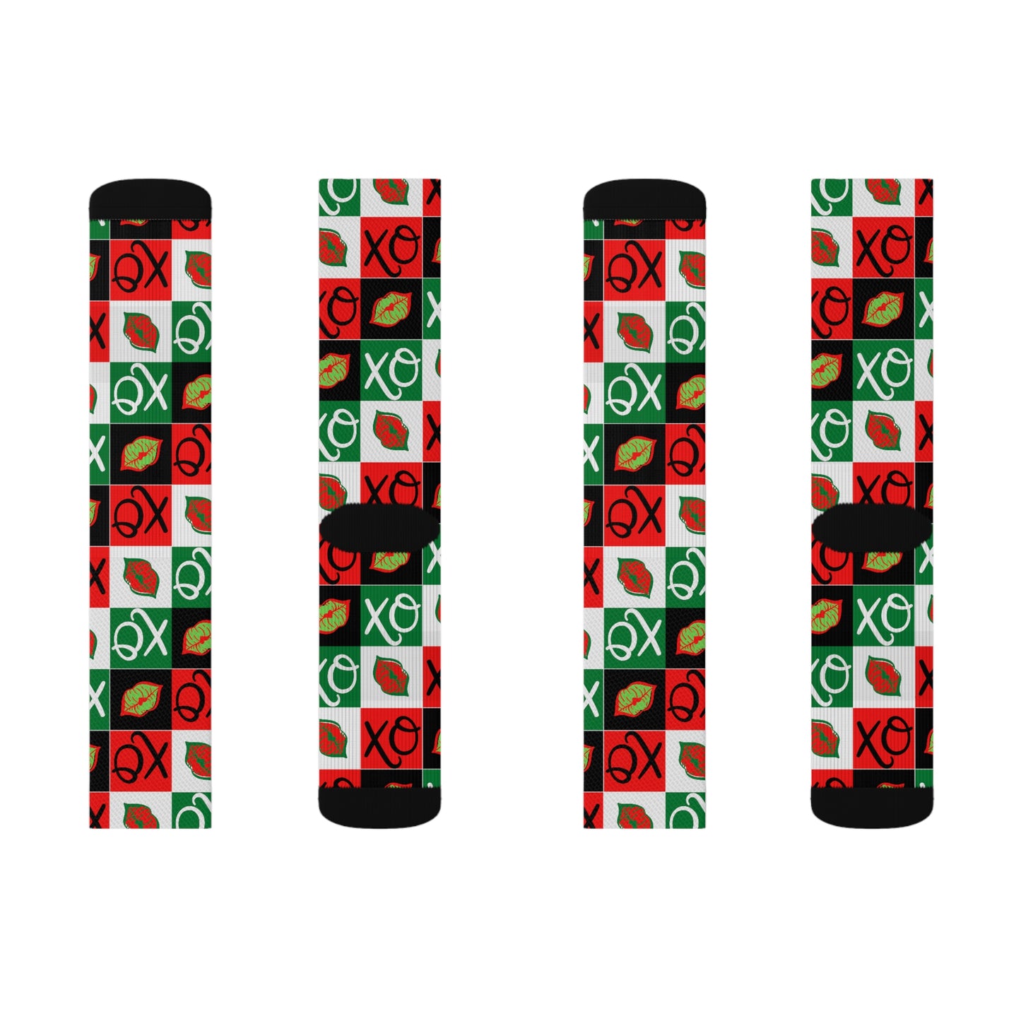 Hugs and Kisses xmas Sublimation Socks