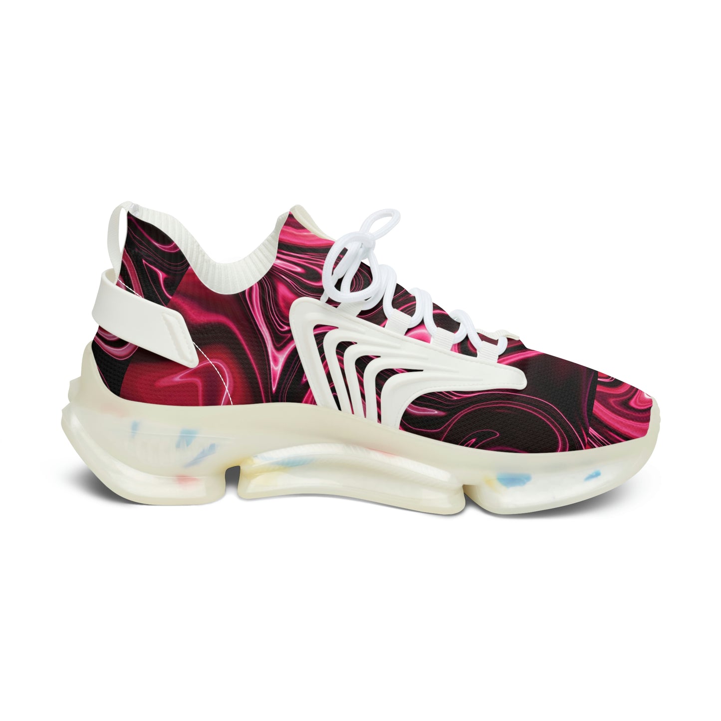 Marble Red Valentine Women's Mesh Sneakers