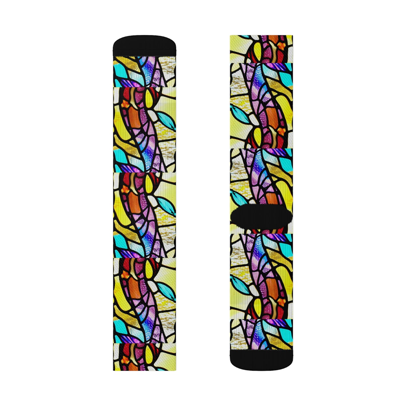 Mosaic Yellow Sublimation Socks