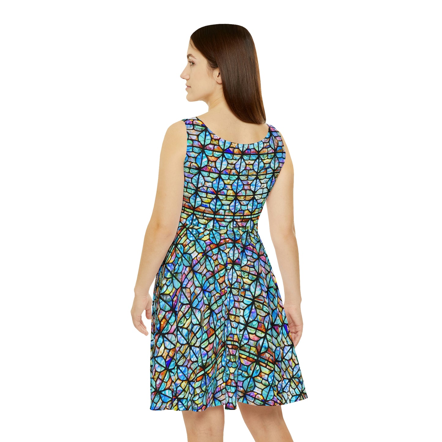 Mosaic Blue Women's Skater Dress