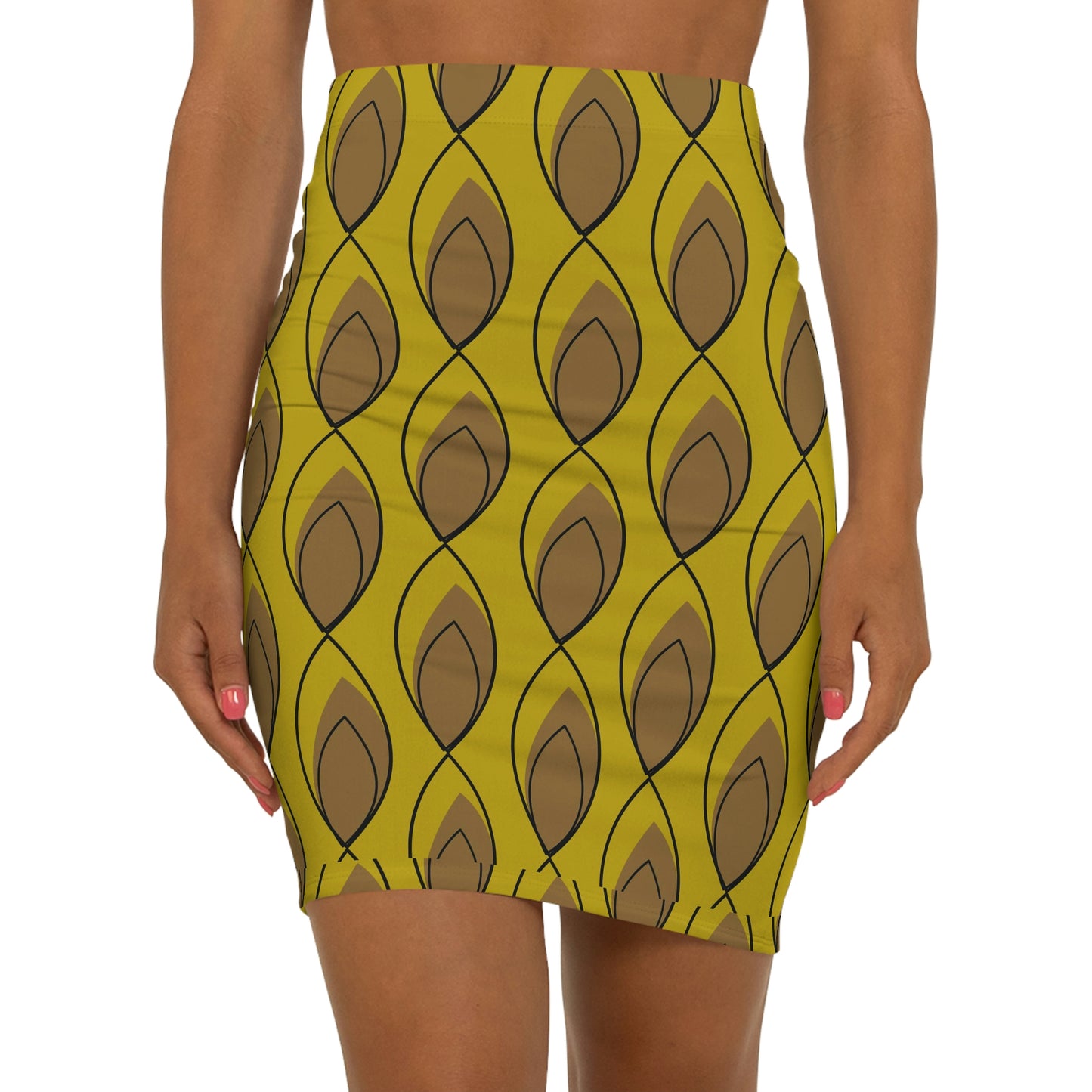 Yellow Brown Women's Mini Skirt