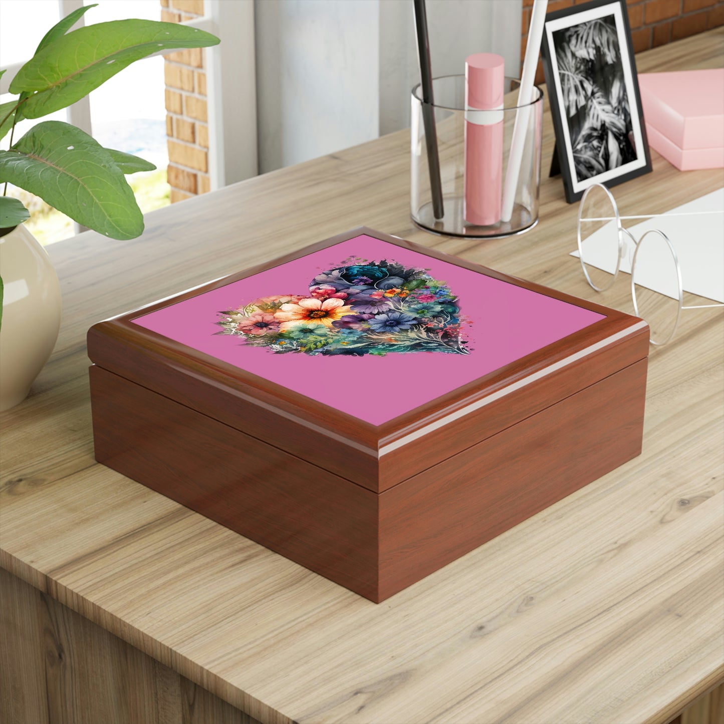 Heart Flower Jewelry Box