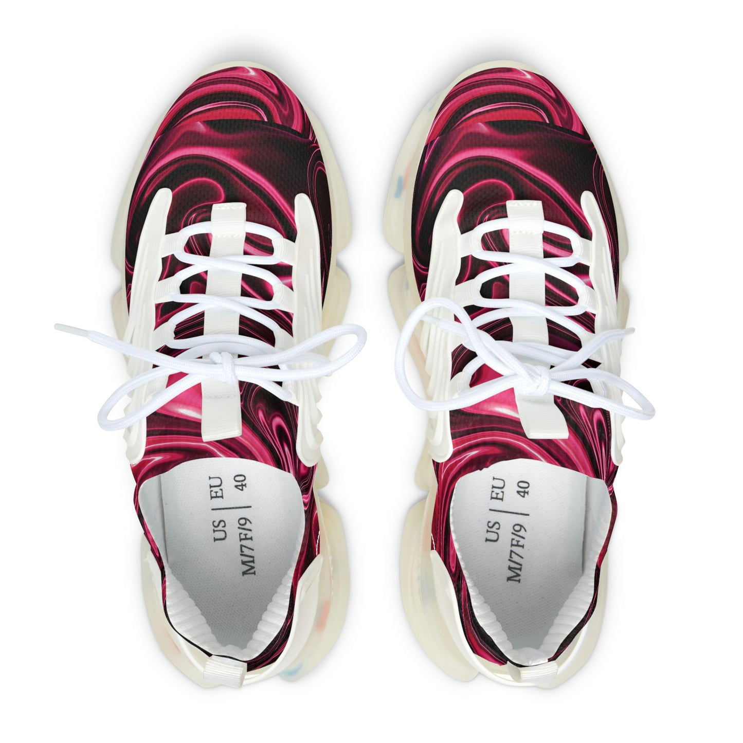 Marble Red Valentine Women's Mesh Sneakers