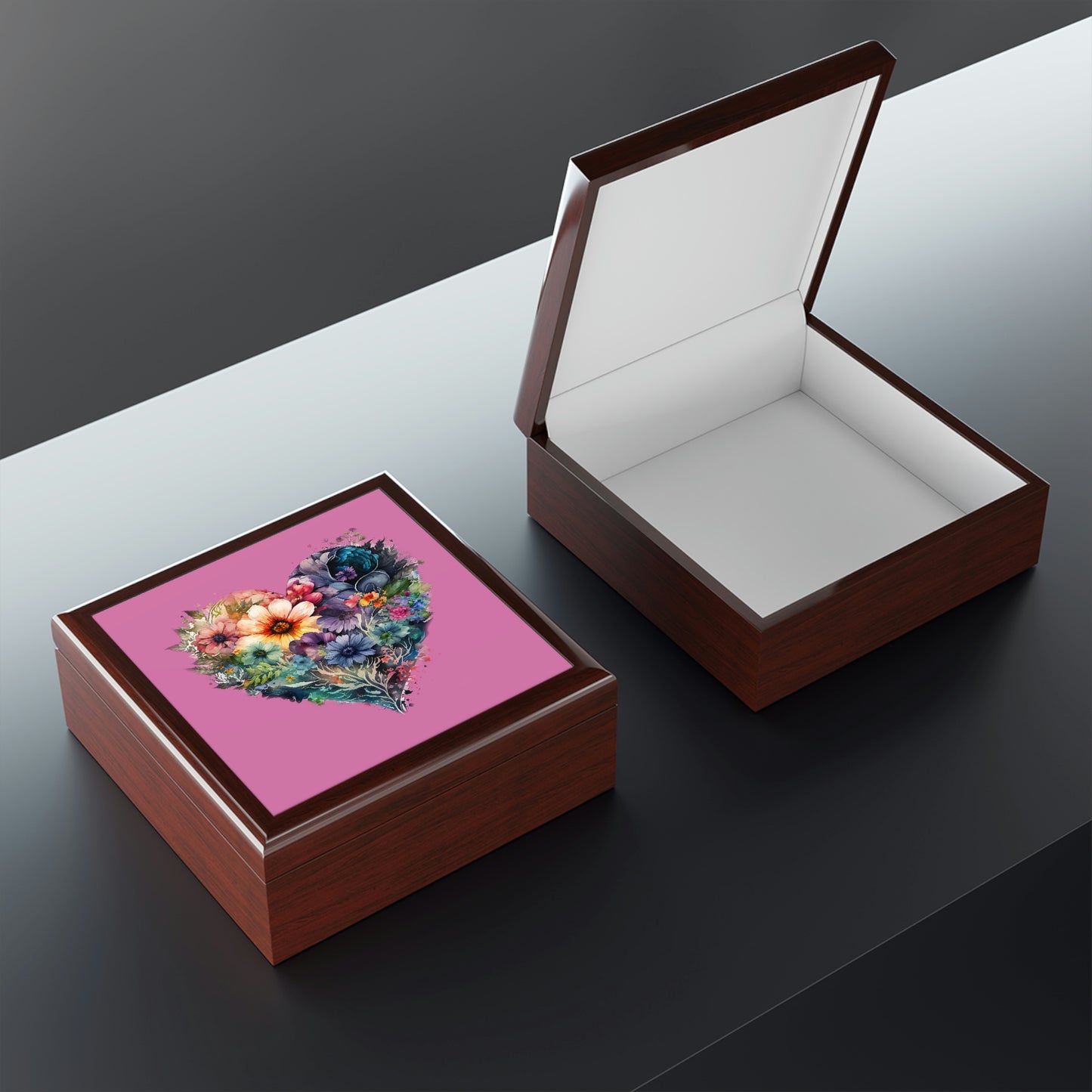 Heart Flower Jewelry Box