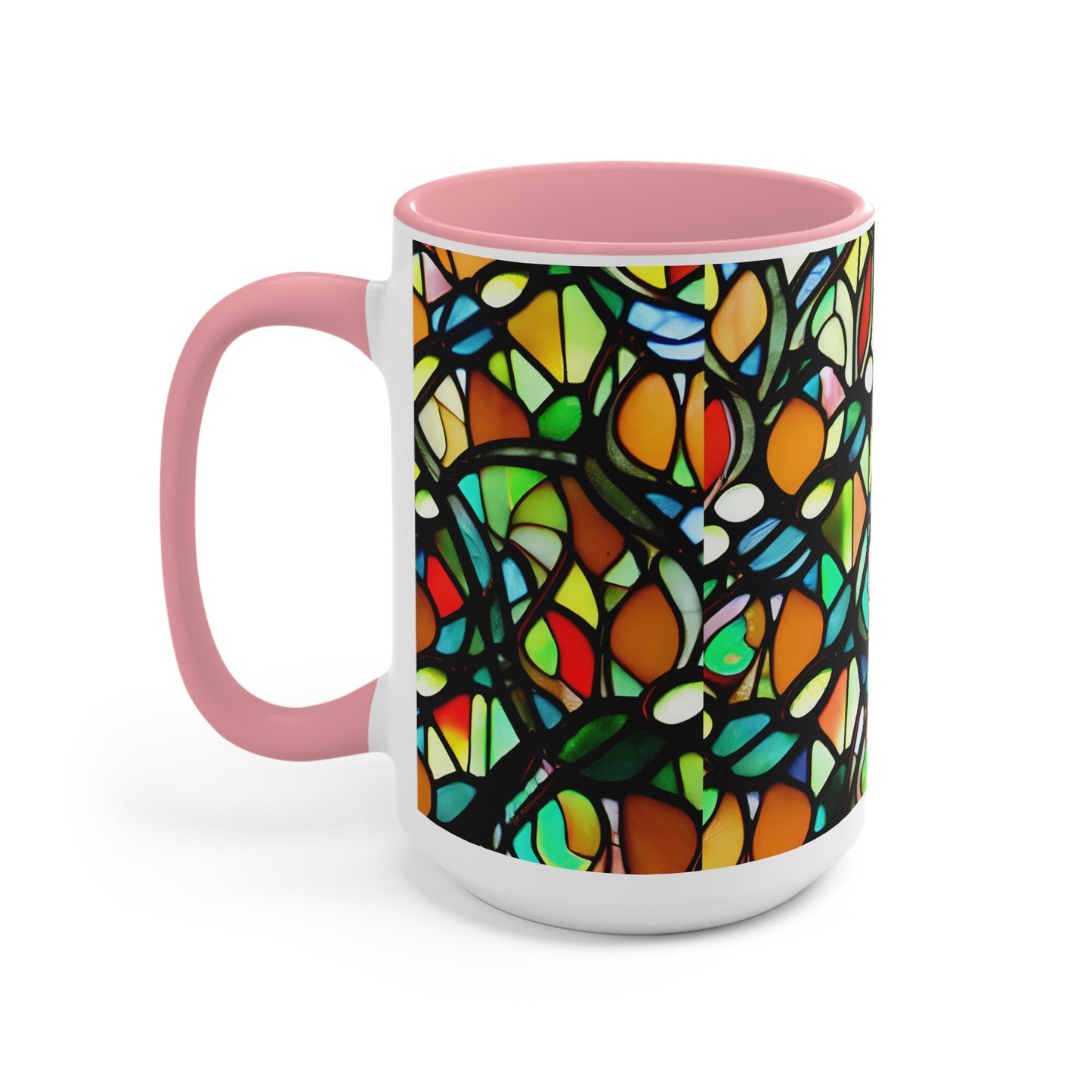 Mosaic Two-Tone Coffee Mugs, 15oz