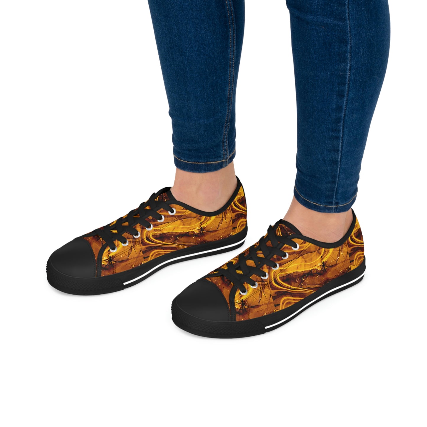 Marble Brown Women's Low Top Sneakers