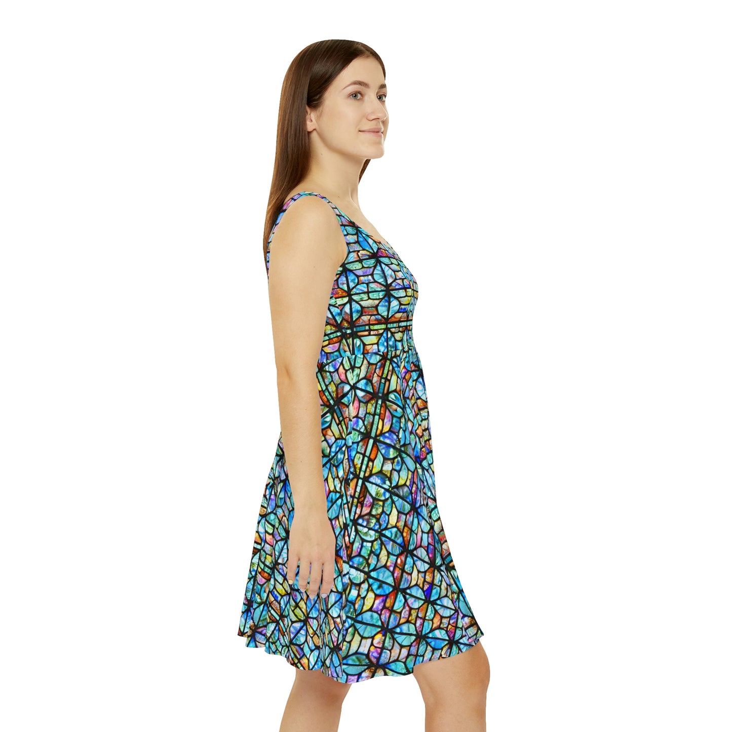 Mosaic Blue Women's Skater Dress