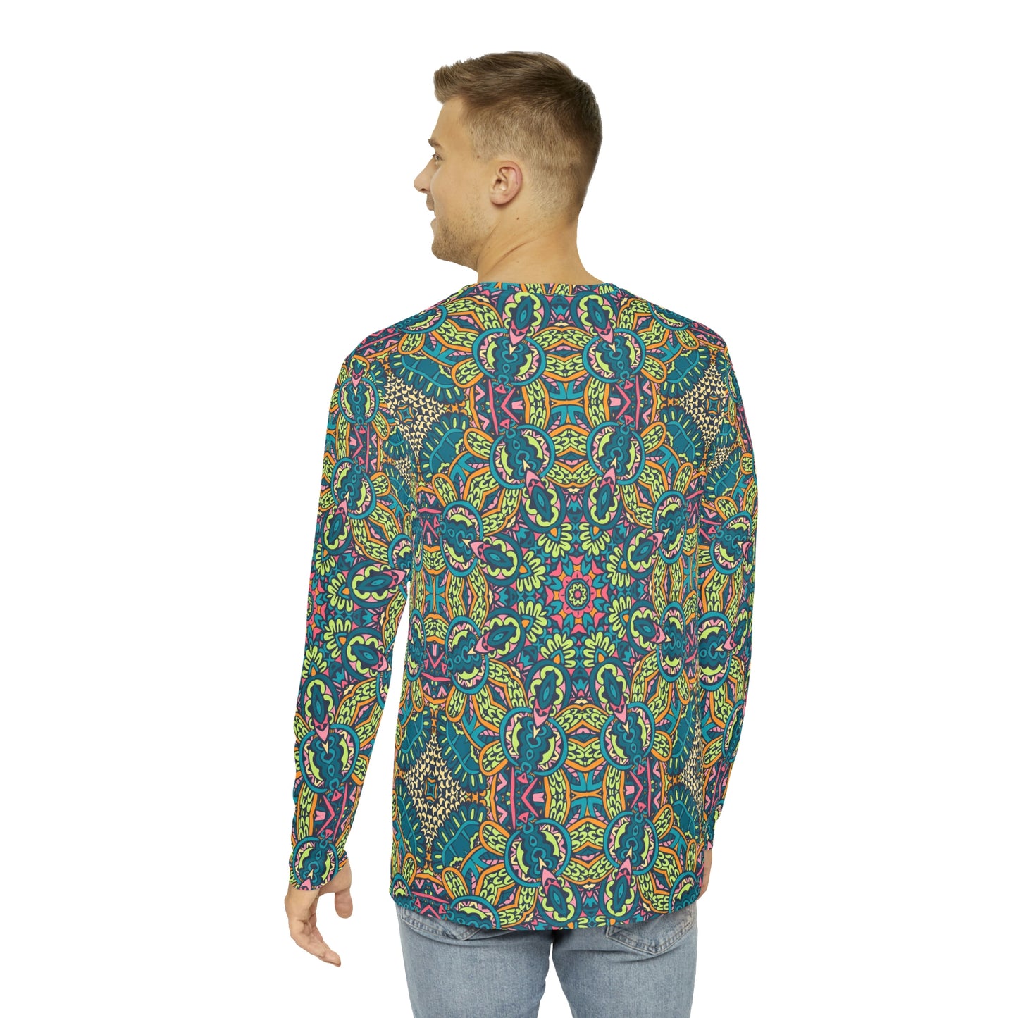 Mandala Green Men's Long Sleeve Shirt