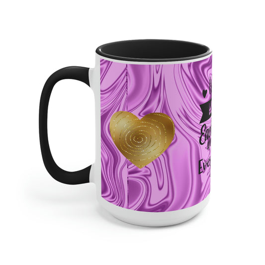 Heart Two-Tone Coffee Mugs, 15oz