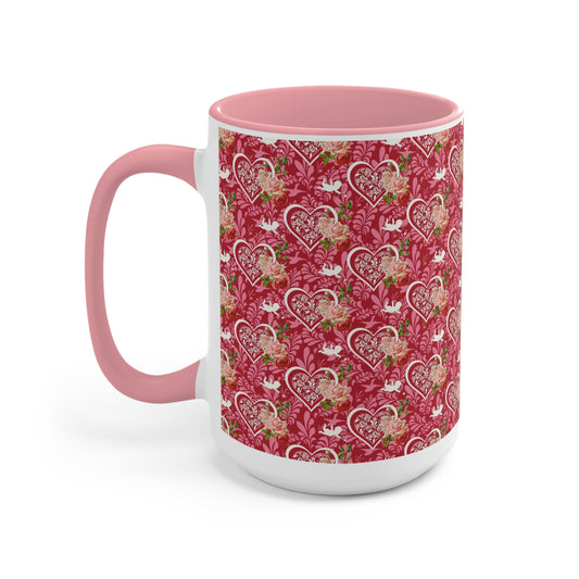 Valentine Two-Tone Coffee Mugs, 15oz