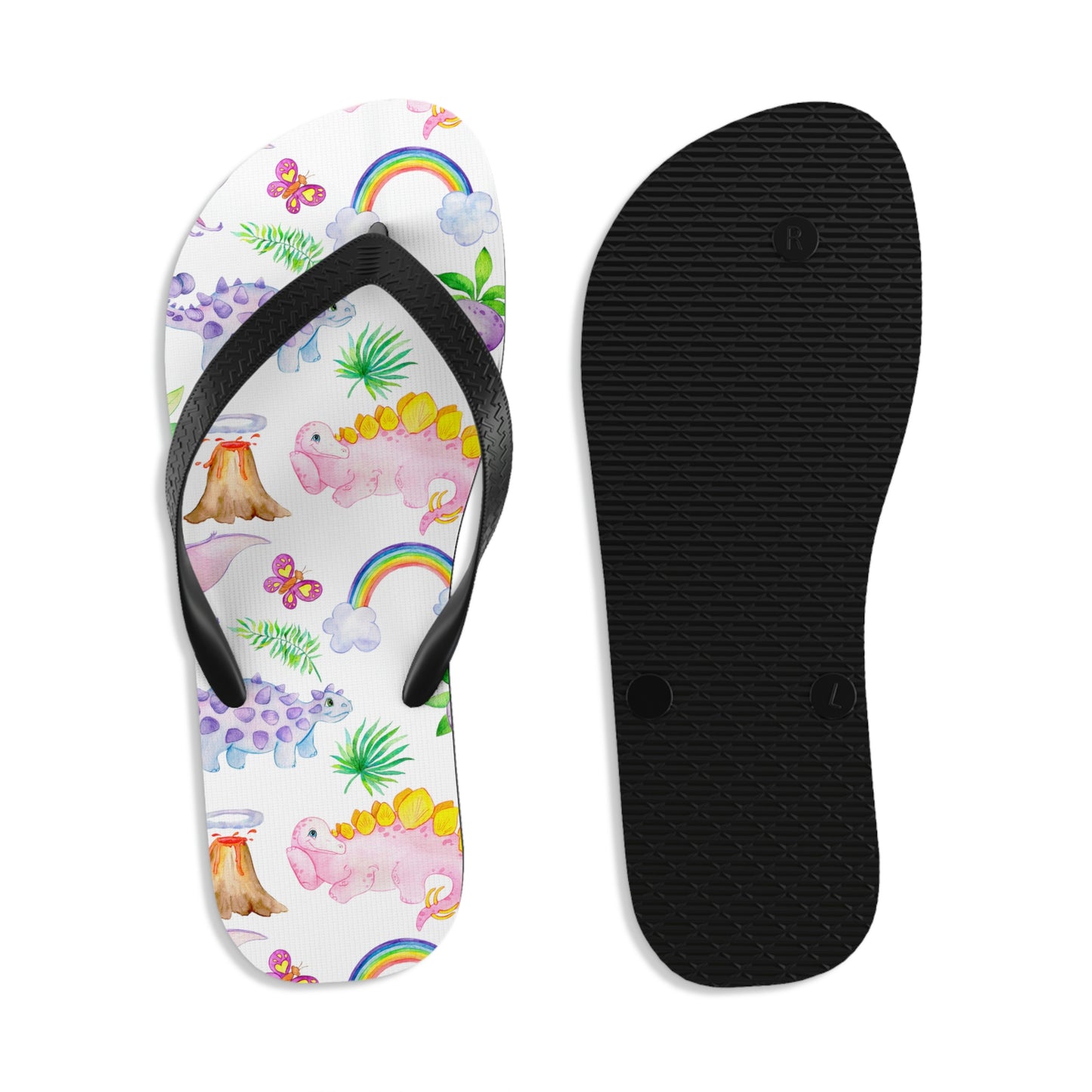 Dinosaur Pink Unisex Flip-Flops