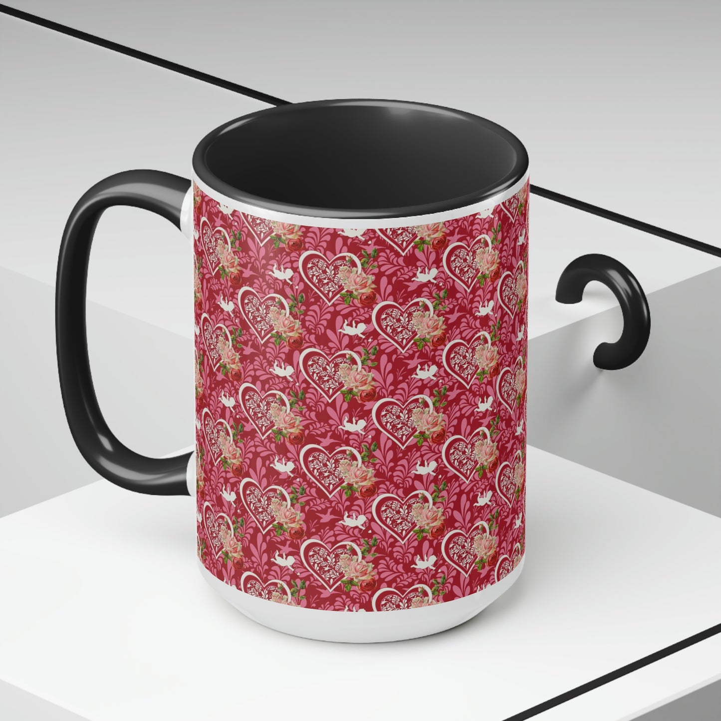 Valentine Two-Tone Coffee Mugs, 15oz