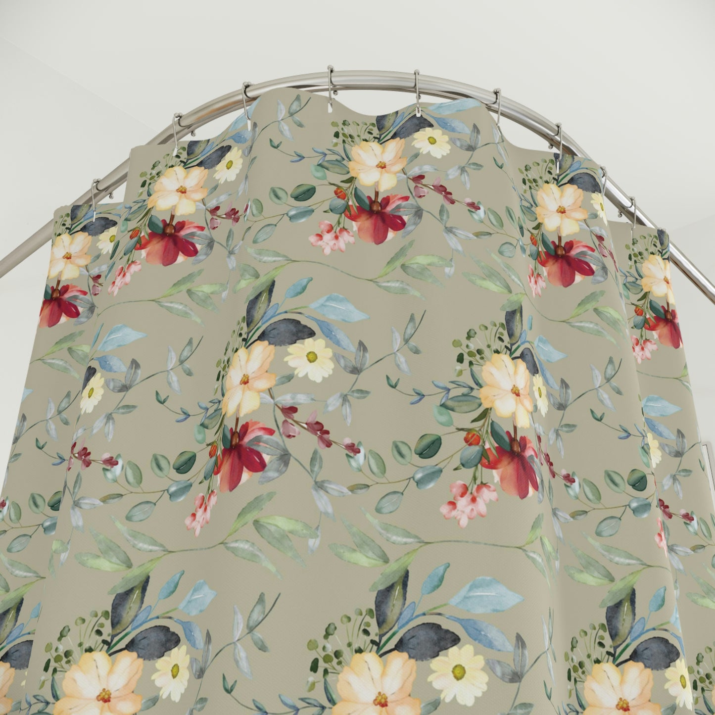 Flower Polyester Shower Curtain